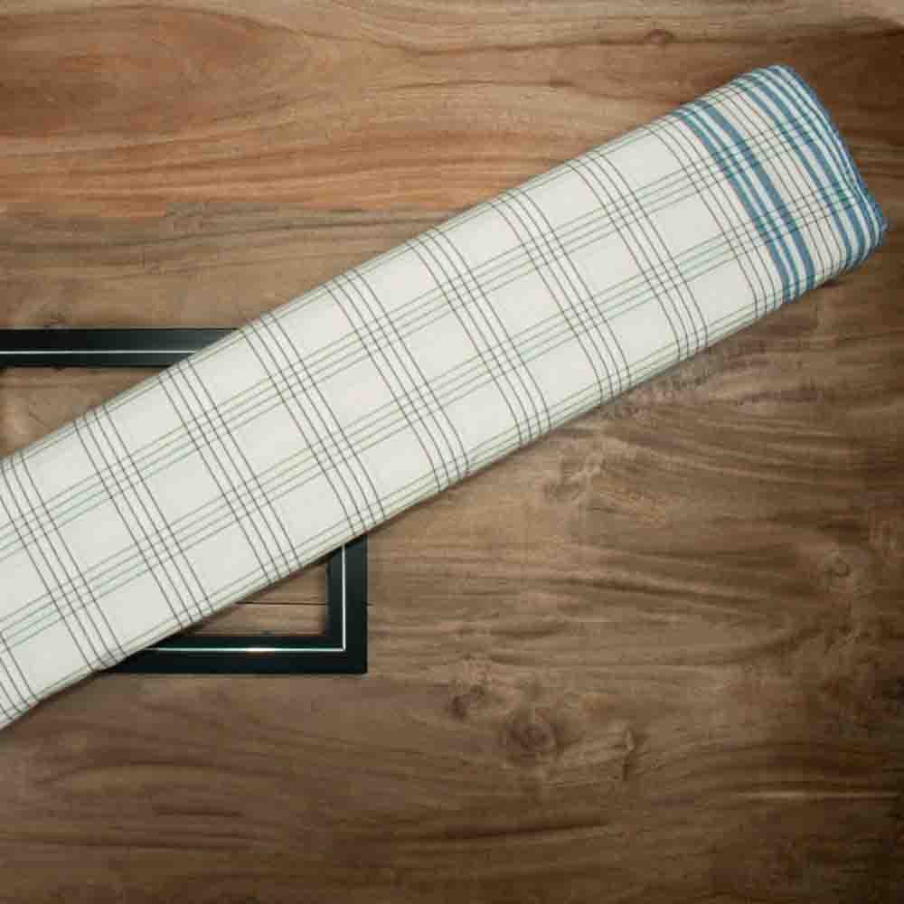 Check Multicolor Pure Cotton 105 GSM Handwoven Fabric 661