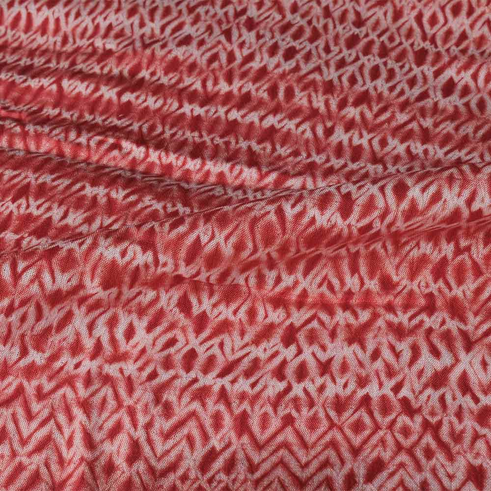 ABSTRACT RED & WHITE SHIBORI MERCERISED COTTON 70 GSM FABRIC