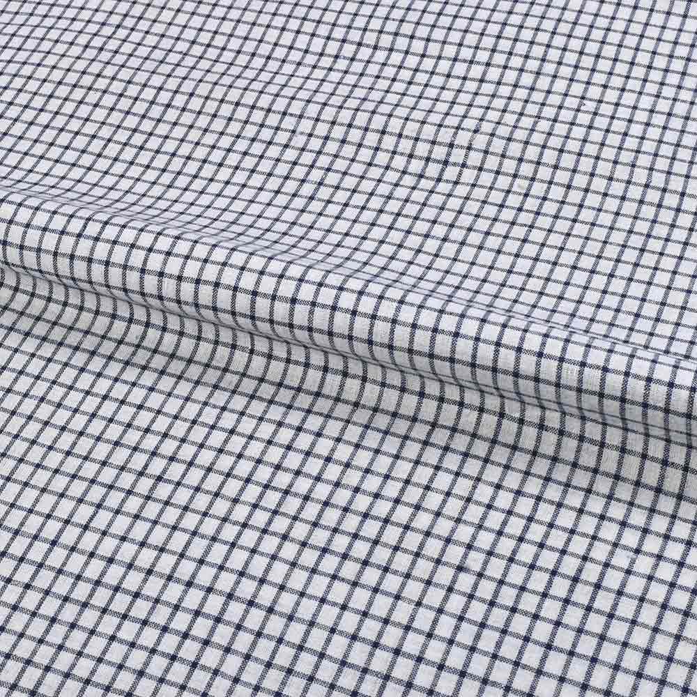 CHECK BLACK & WHITE PURE COTTON 105 GSM HANDWOVEN FABRIC