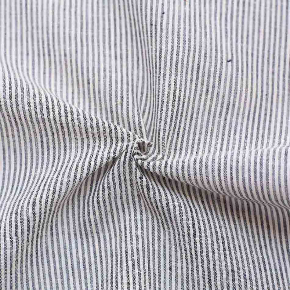 Stripe Black And White Pure Cotton 70 GSM Handwoven Fabric