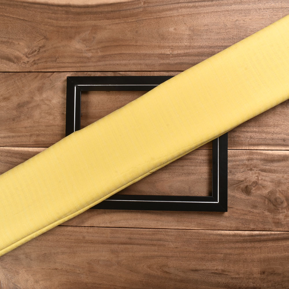 Stripe Yellow Pure Cotton 83 GSM Handwoven Fabric
