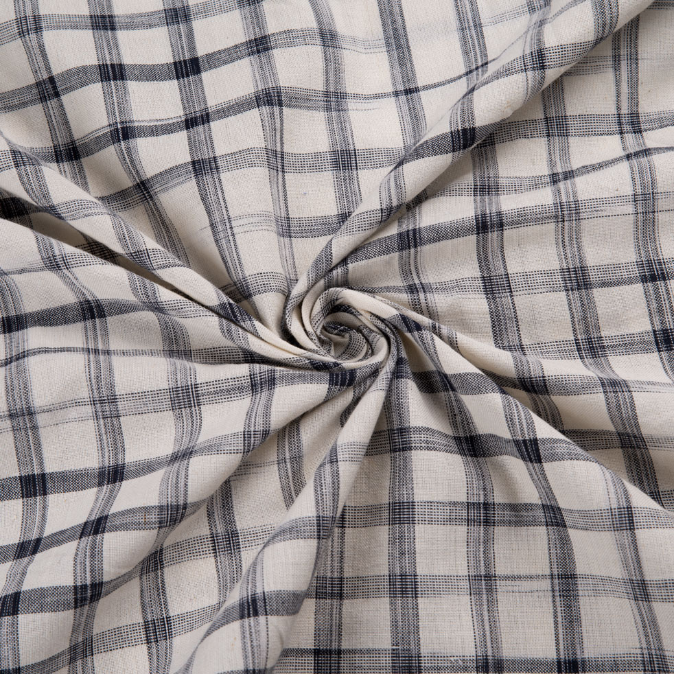 Check White Yarn Tie Dye 78 GSM Cotton Fabric
