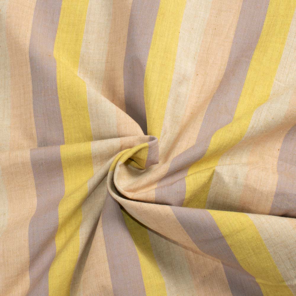 Stripe Multicolour Pure Cotton 131 GSM Handwoven Fabric