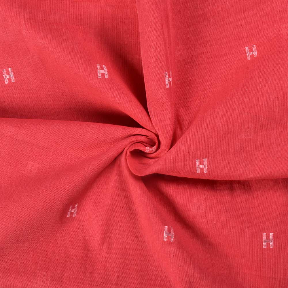 Geometric Monogram Pink Jamdani Pure Cotton 66 GSM Handwoven Fabric 267