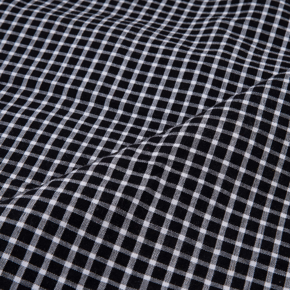 CHECK BLACK & WHITE PURE COTTON 106 GSM HANDWOVEN FABRIC