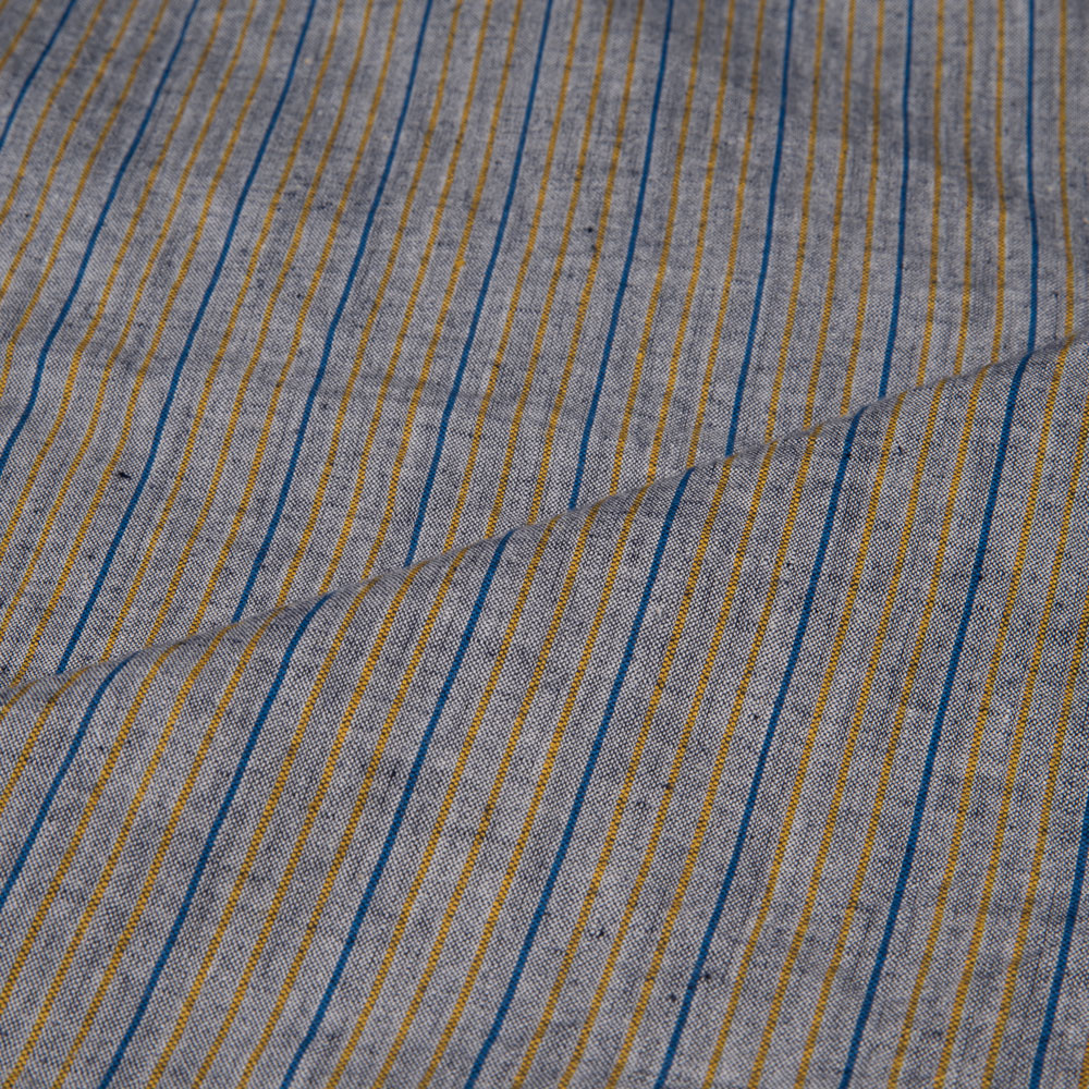 PINSTRIPE GREY PURE COTTON 90 GSM HANDWOVEN FABRIC