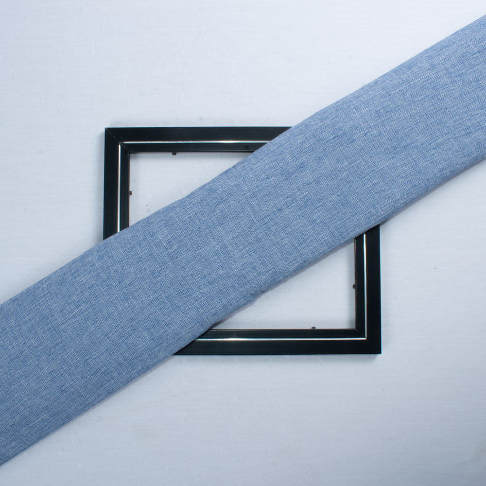 Chambray Blue Pure Cotton 115 GSM Handwoven Fabric