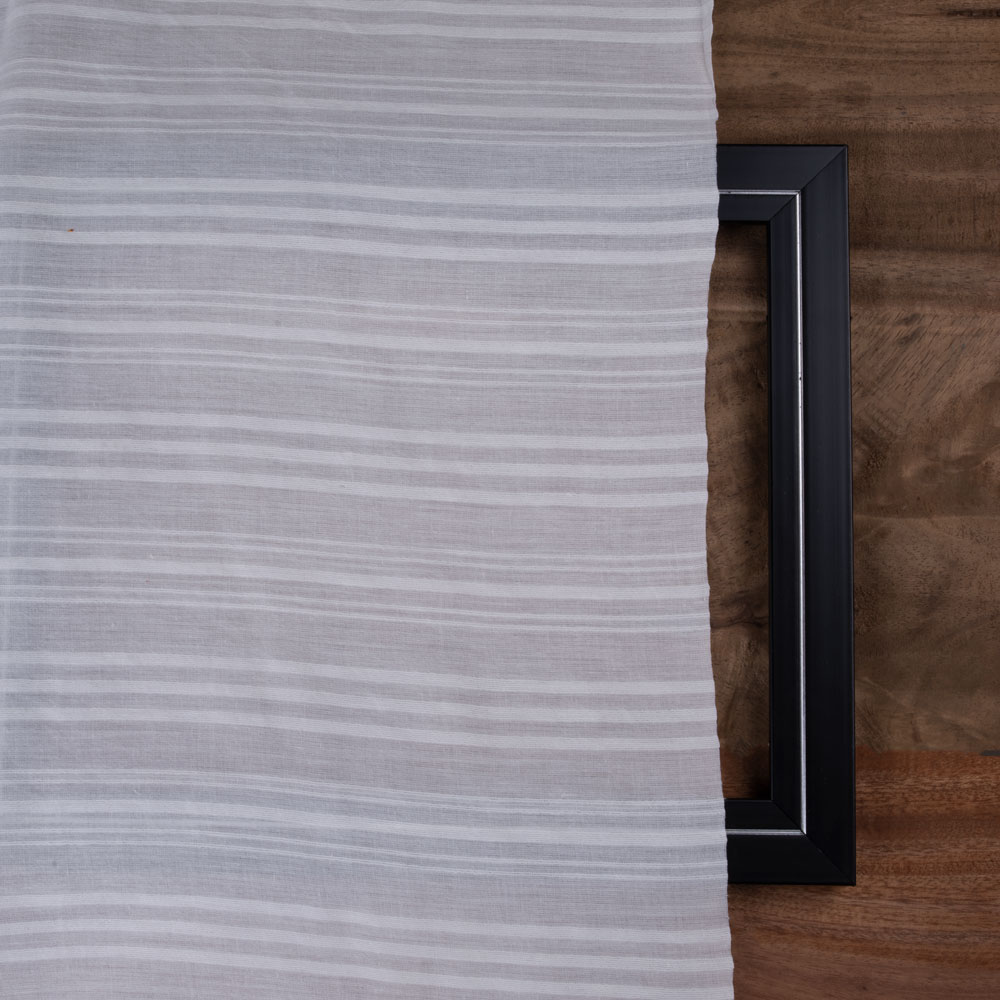 WHITE STRIPE COTTON 77 GSM FABRIC - BLEACHED WHITE & DYEABLE G