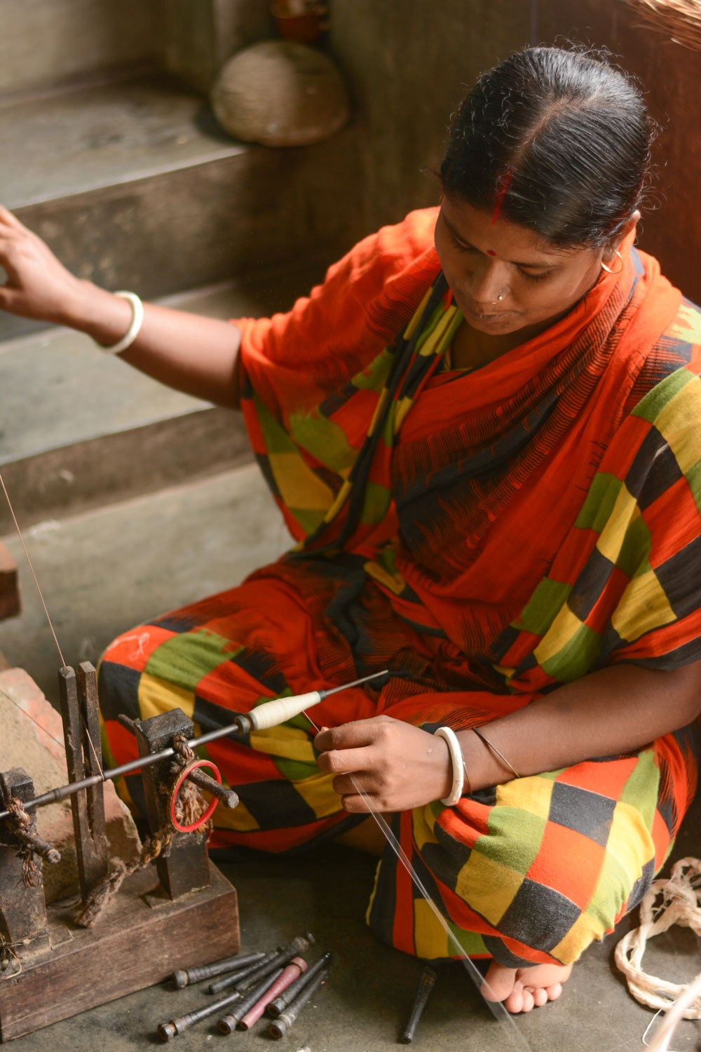 CHECK RAINBOW COTTON KHADI 196 GSM HANDWOVEN FABRIC