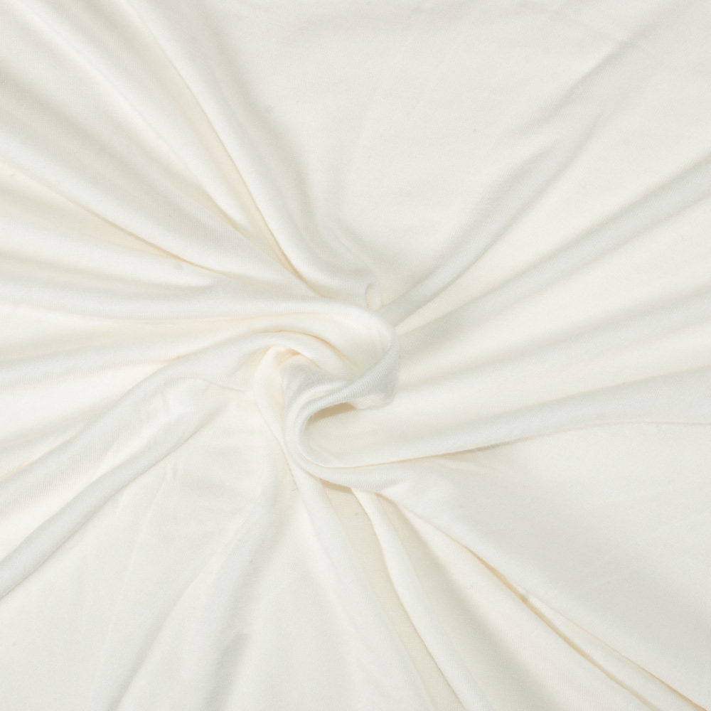 Plain White Bamboo Knit 150 GSM Handwoven Fabric
