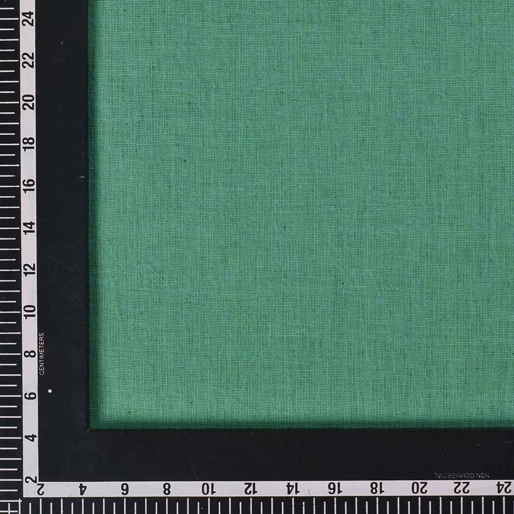 CHAMBRAY GREEN PURE COTTON 95 GSM HANDWOVEN FABRIC