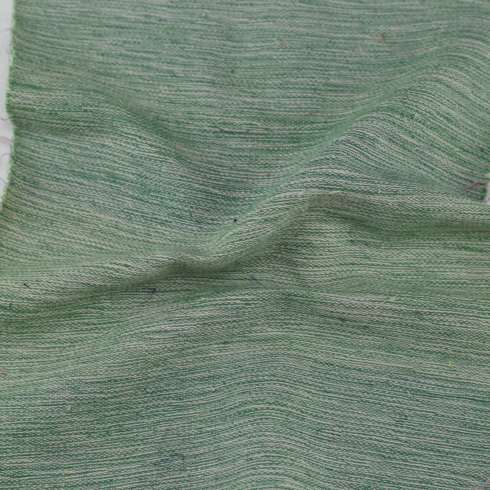 Chambray Green Khadi Cotton 158 GSM Handwoven Fabric