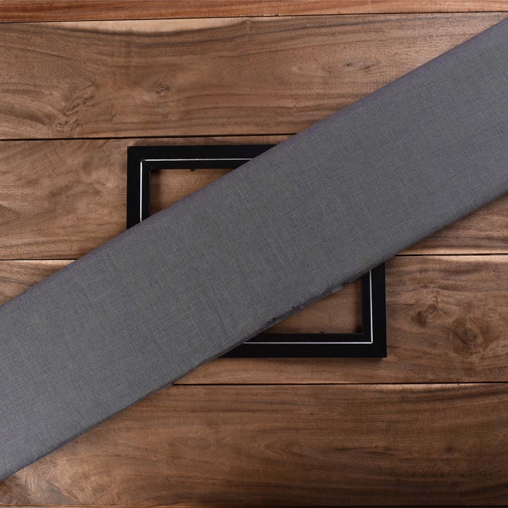 Chambray Grey Pure Cotton 100 GSM Handwoven Fabric 27