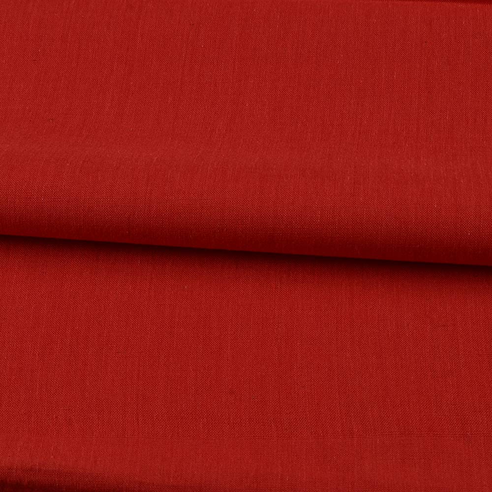 PLAIN RED PURE COTTON 80 GSM HANDWOVEN FABRIC