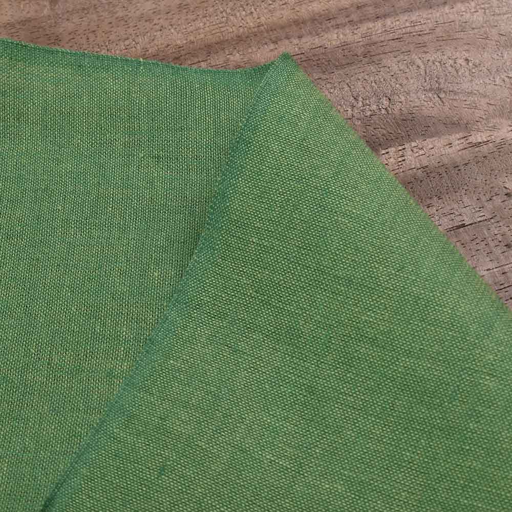 Solid Green Cross Color Pure Cotton 85 GSM Handwoven Fabric