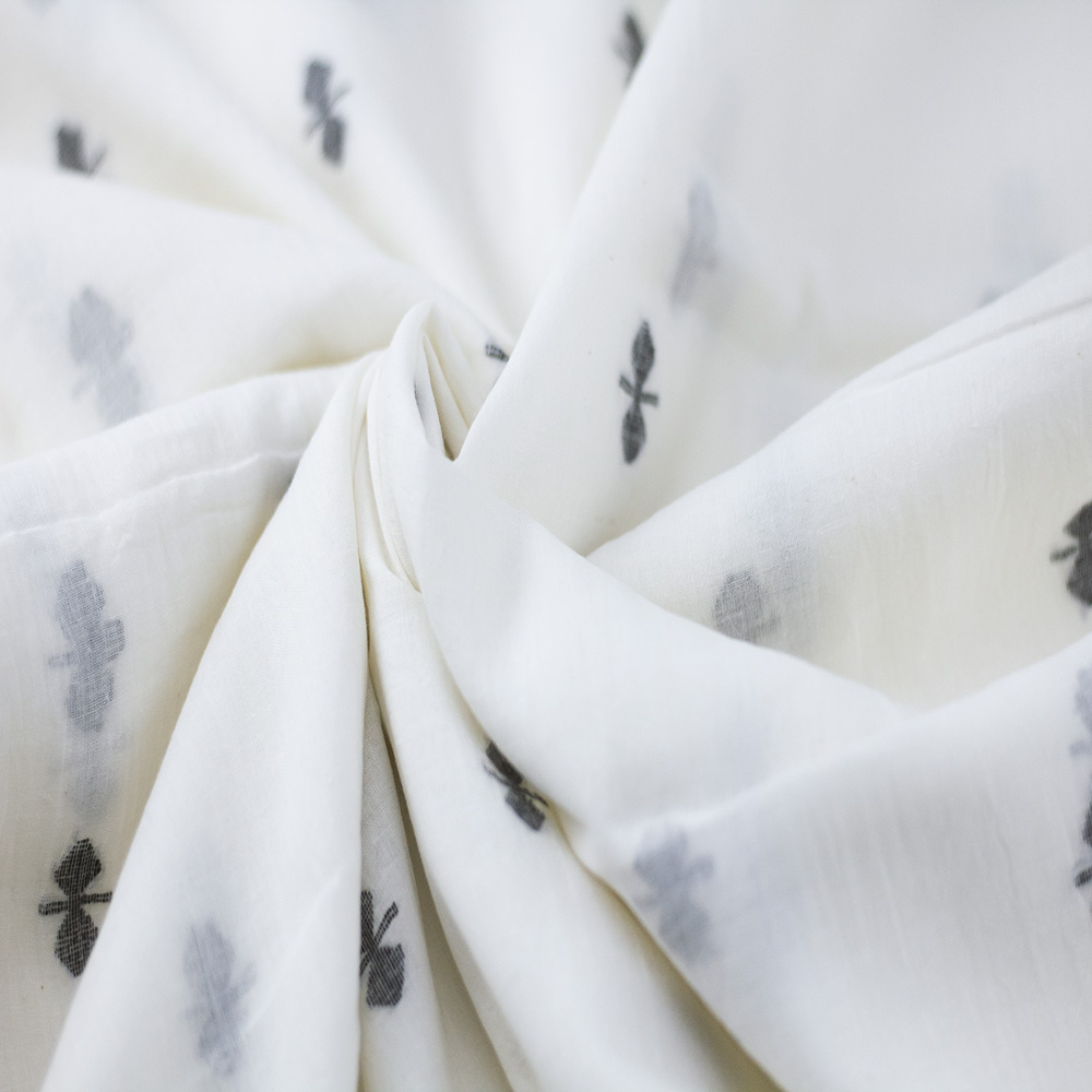 Geometric Cream Jamdani Pure Cotton 55 GSM Fabric 82