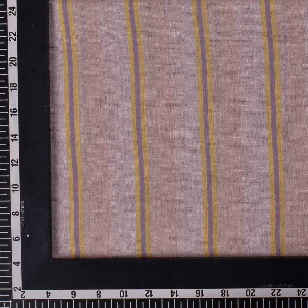 STRIPE PEACH MERCERISED COTTON 75 GSM HANDWOVEN FABRIC