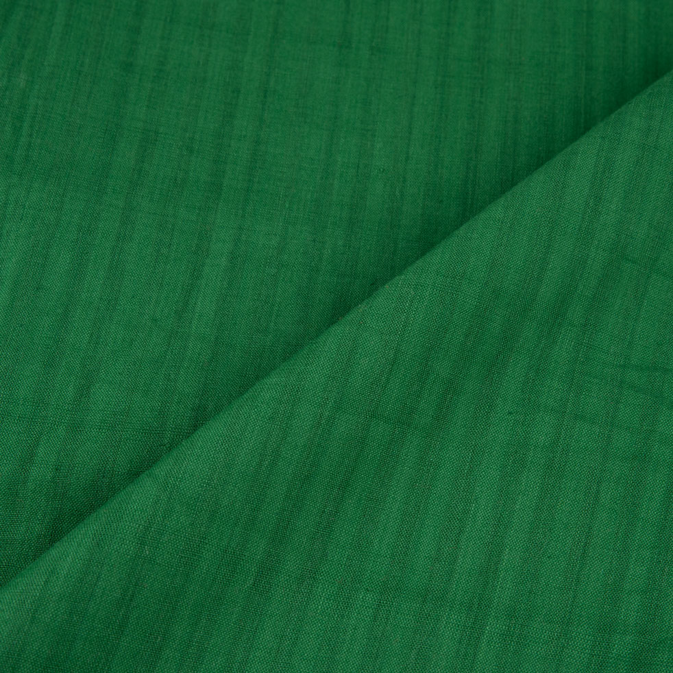 STRIPE DARK GREEN PURE COTTON 92 GSM HANDWOVEN FABRIC