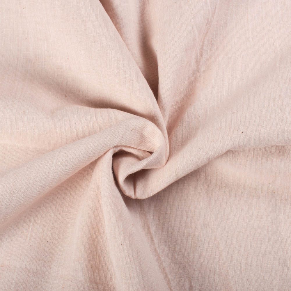 Chambray Plain Whip Peach Khadi Cotton 70 GSM Handwoven Fabric