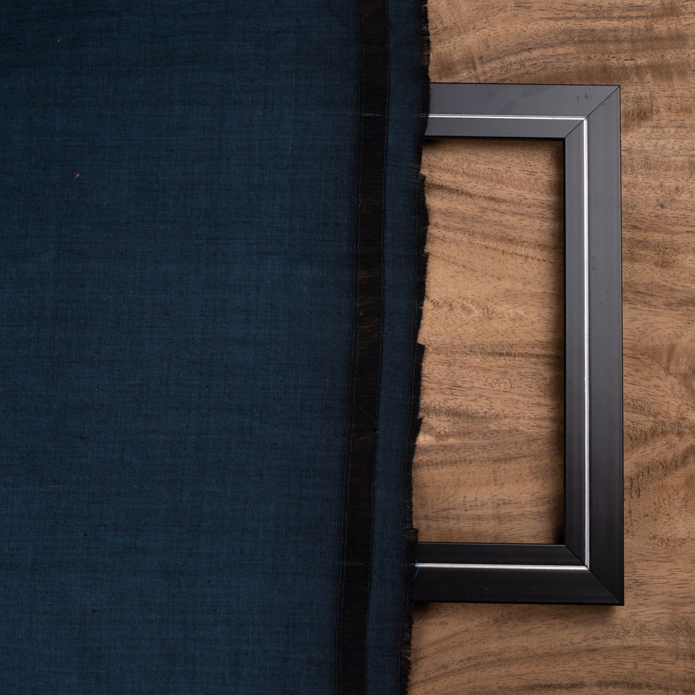 CROSS COLOUR BLUE PURE COTTON 95 GSM HANDWOVEN FABRIC SB15