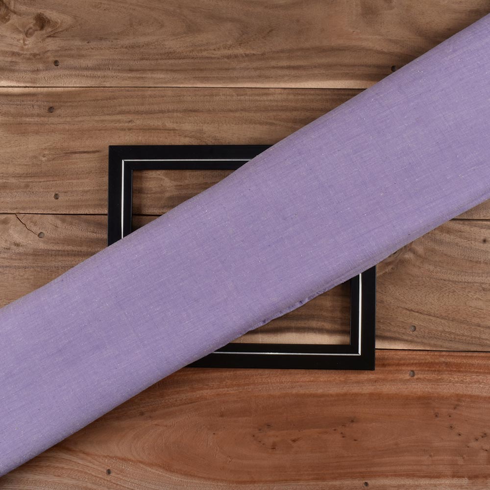 Chambray Purple Khadi Cotton 92 GSM Handwoven Fabric As17