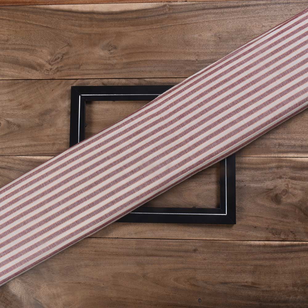 Stripe Brown & Cream Pure Cotton 100 GSM Handwoven Fabric