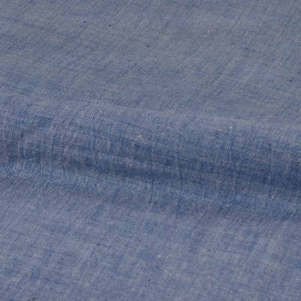 CHAMBRAY BLUE KHADI COTTON 115 GSM HANDWOVEN FABRIC