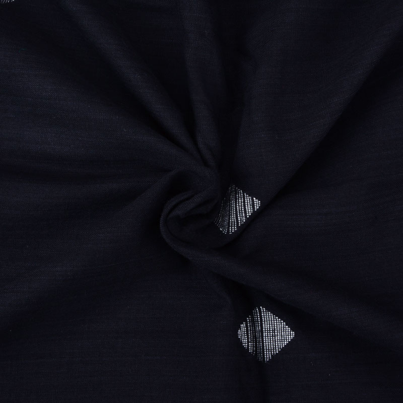 Geometric Black Jamdani Pure Cotton 60 GSM Fabric
