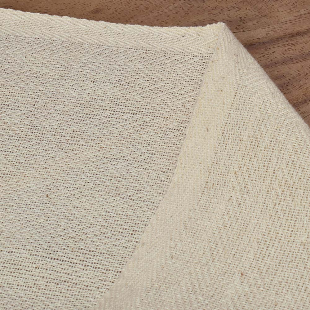 Herringbone Cream Pure Cotton 170 GSM Handwoven Fabric