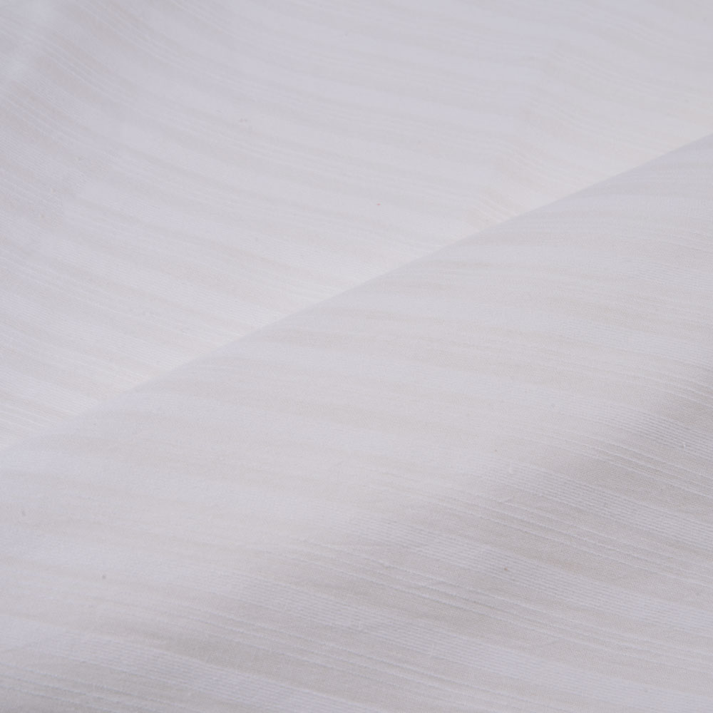 WHITE STRIPE COTTON 84 GSM FABRIC - BLEACHED WHITE & DYEABLE C
