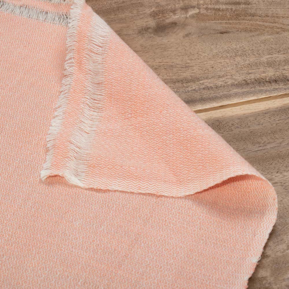 Peach Diamond Twill  Cotton Khadi 120 GSM Handwoven Fabric