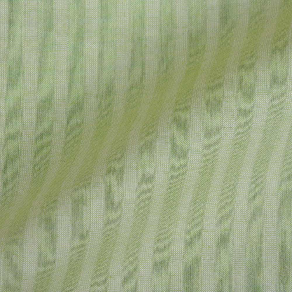 Stripe Light Green Pure Cotton 85 GSM Handwoven Fabric