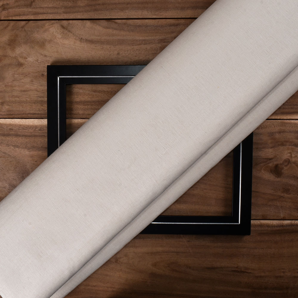 PLAIN NATURAL PURE MATKA SILK 87 GSM HANDWOVEN FABRIC 17
