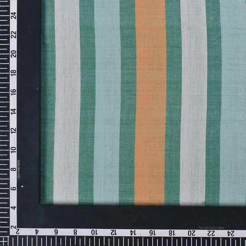 STRIPE MULTICOLOR PURE COTTON 100 GSM HANDWOVEN FABRIC 268