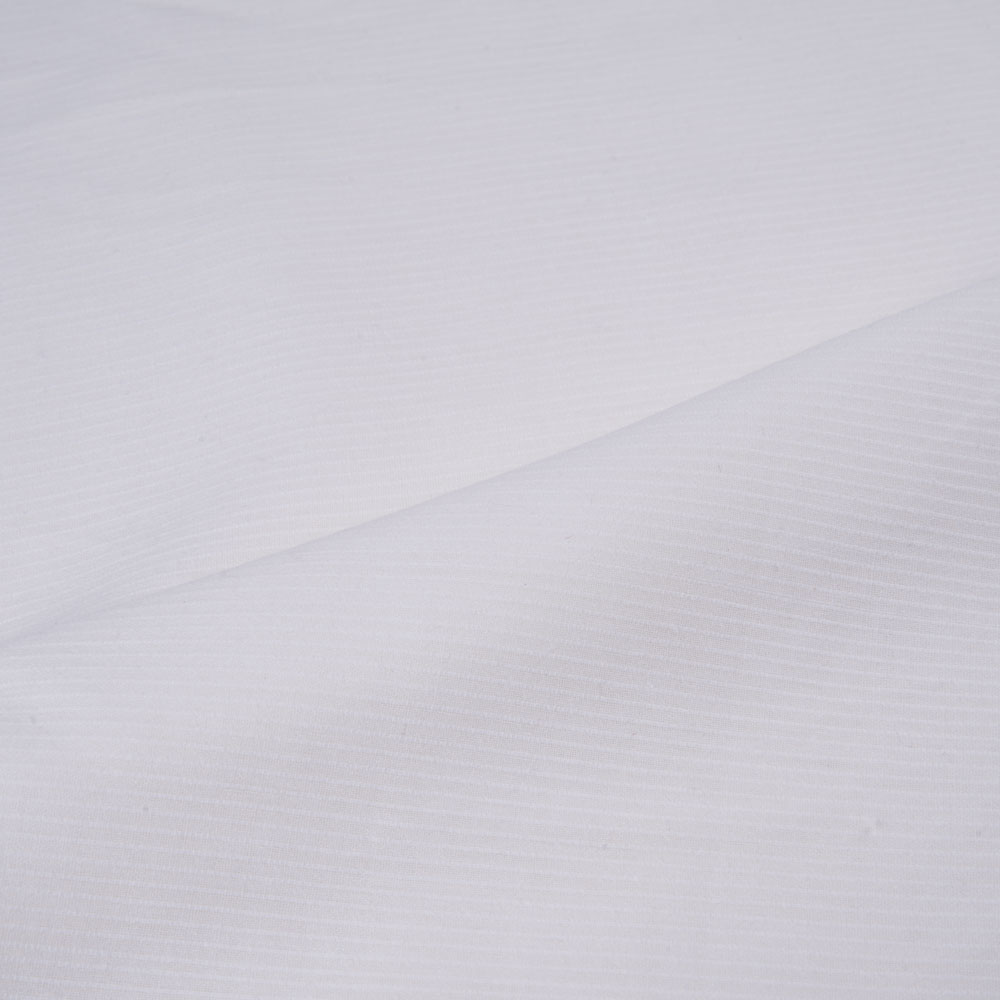 WHITE STRIPE COTTON 77 GSM FABRIC - BLEACHED WHITE & DYEABLE