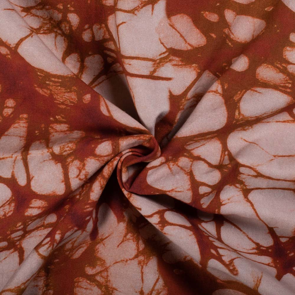 Crack Style Redish Brown Digital Print 125 GSM Pure Cotton Fabric