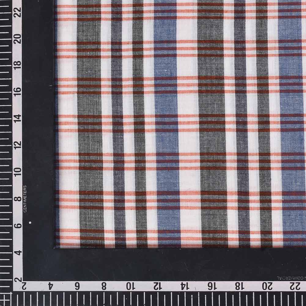 CHECK MULTICOLOR PURE COTTON 98 GSM HANDWOVEN FABRIC 433