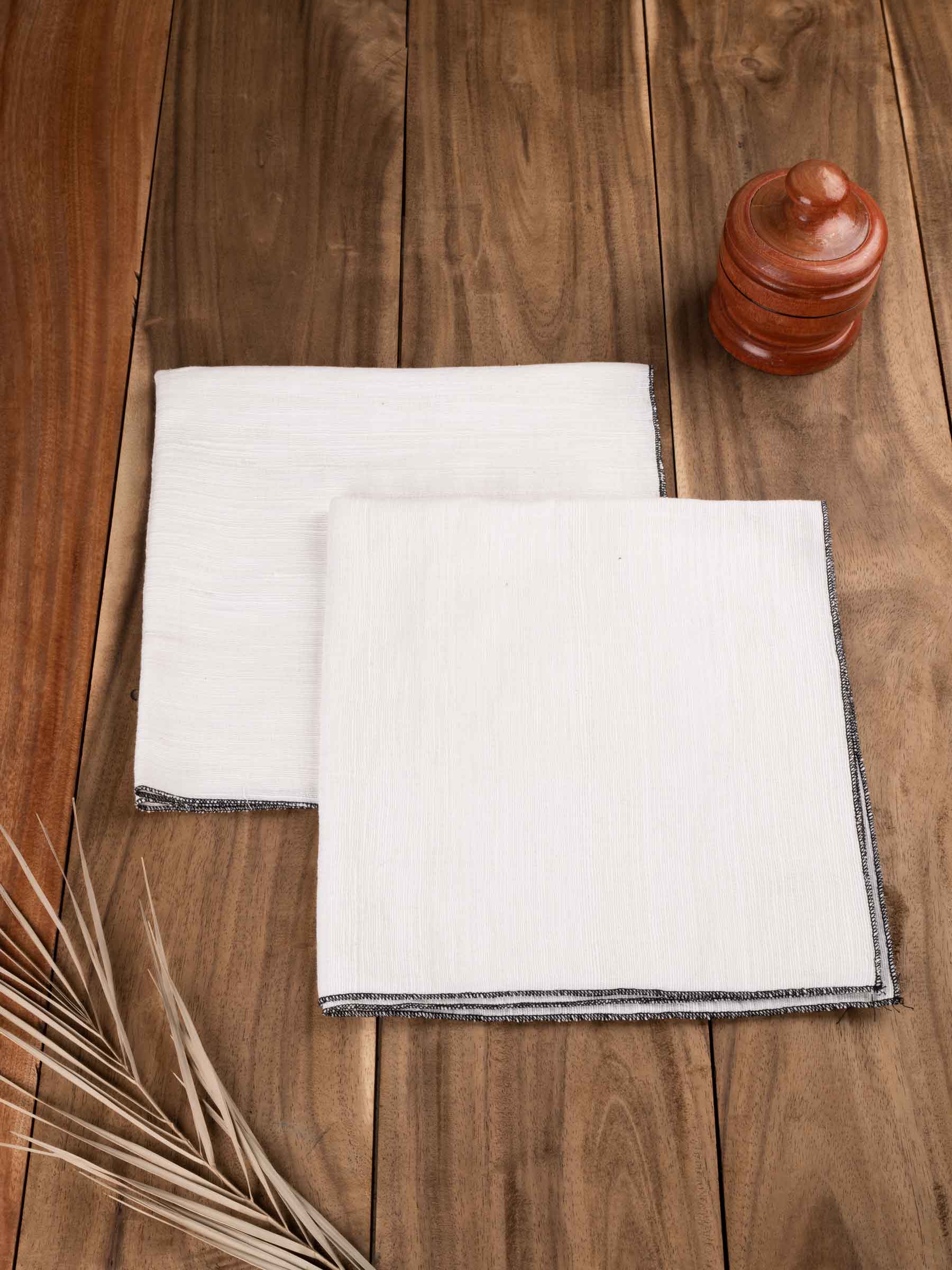 Plain White Pure Handwoven Khadi Table Napkin