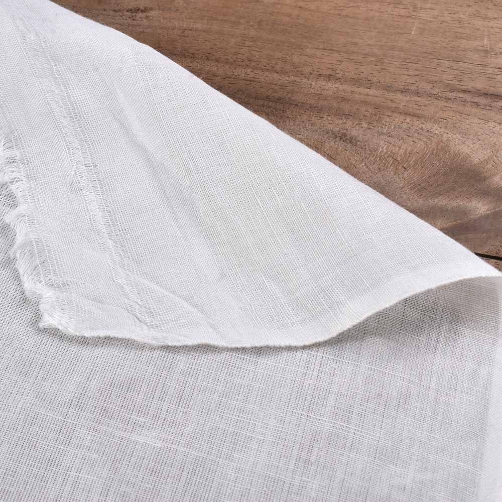 Plain White Linen Cotton 98 GSM Handwoven Fabric