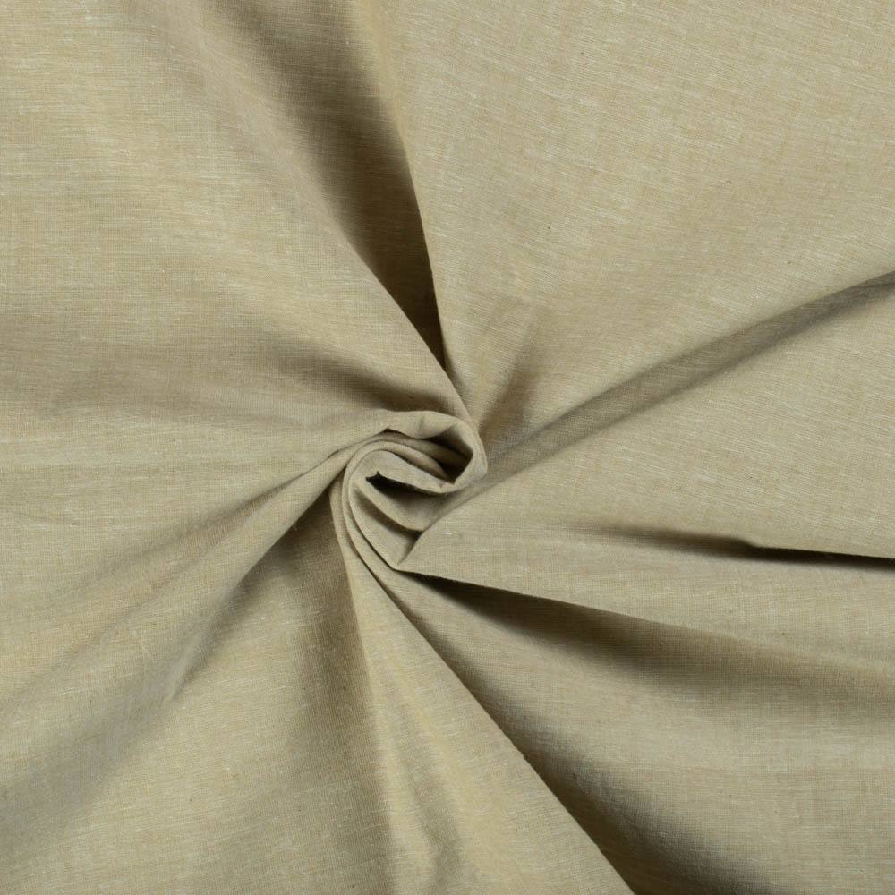 CHAMBRAY MUSTARD KHADI COTTON 75 GSM HANDWOVEN FABRIC H49
