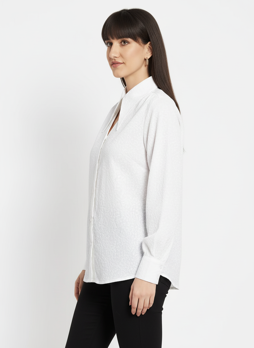 Collared Long Sleeves Top
