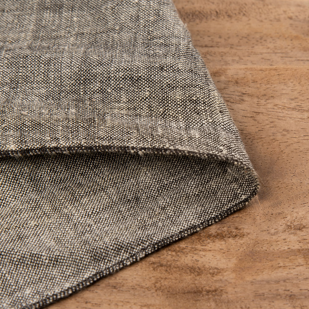 Chambray Dark Grey Khadi Cotton 105 GSM Handwoven Fabric