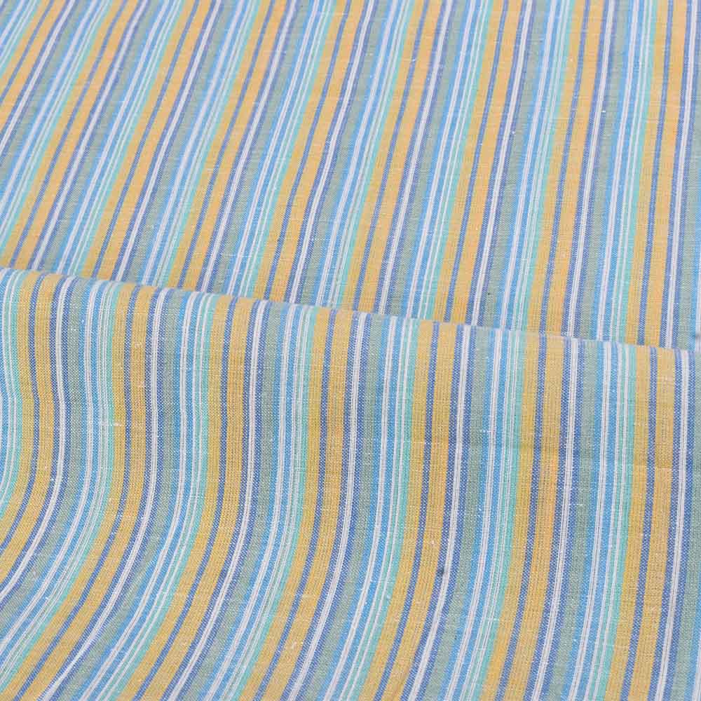 Stripe multicolour khadi cotton 68 Gsm handwoven fabric