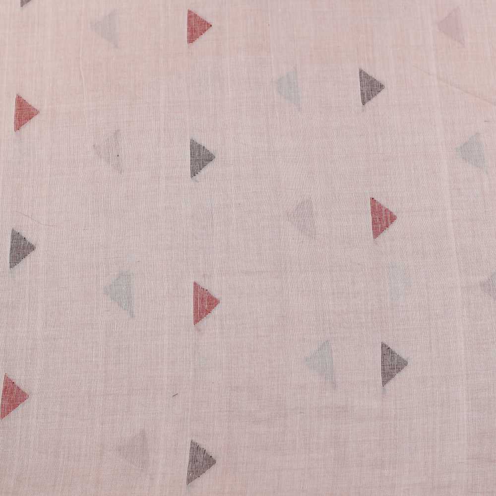 GEOMETRIC LIGHT PINK JAMDANI PURE COTTON 55 GSM FABRIC 119