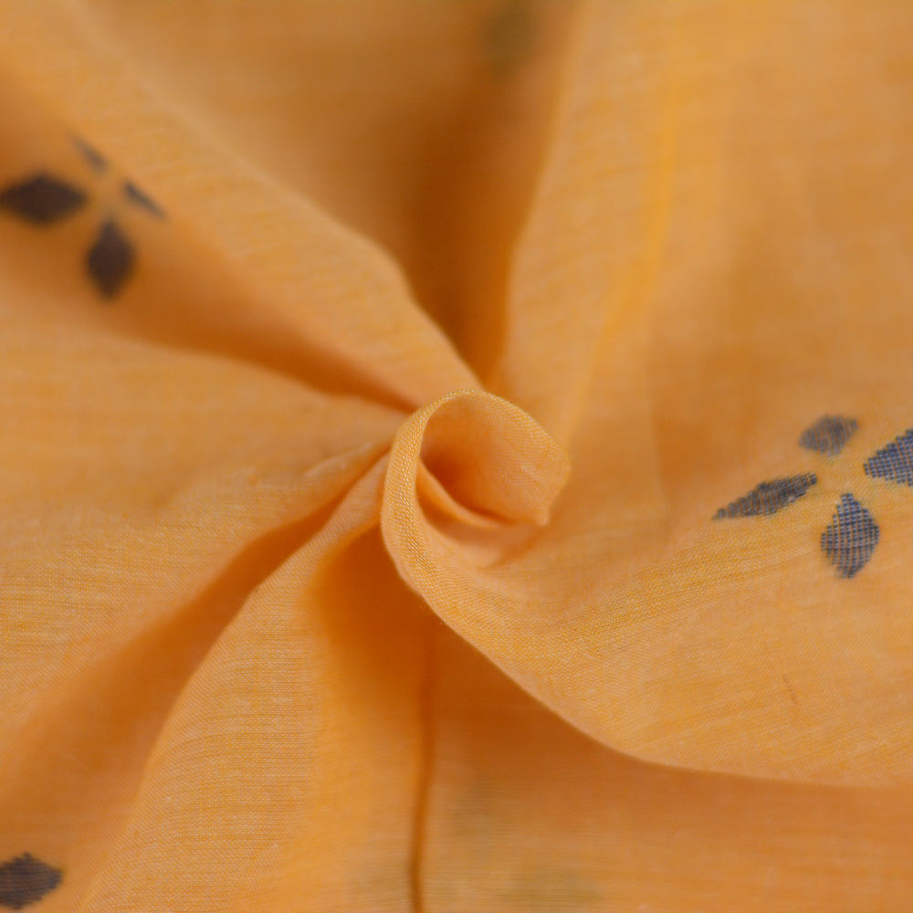 Geometric Orange Jamdani Pure Cotton 55 GSM Fabric 155