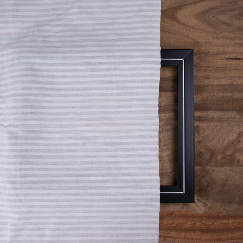 WHITE STRIPE COTTON 109 GSM FABRIC - BLEACHED WHITE & DYEABLE