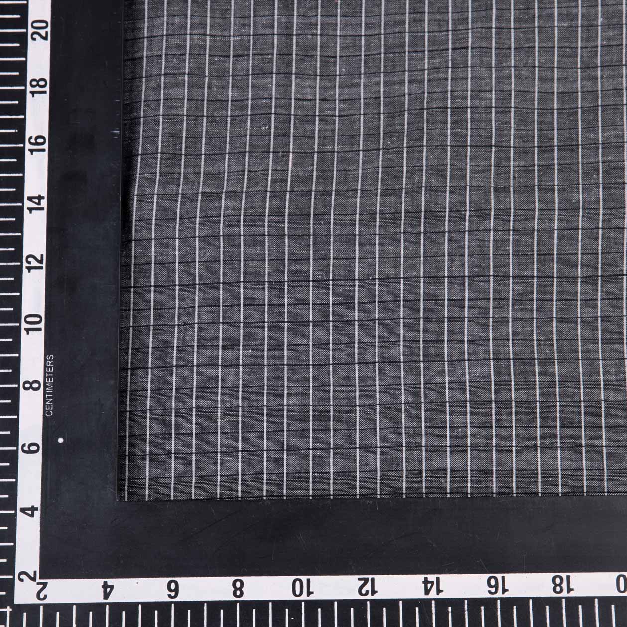 CHECK GREY PURE COTTON 81 GSM HANDWOVEN FABRIC