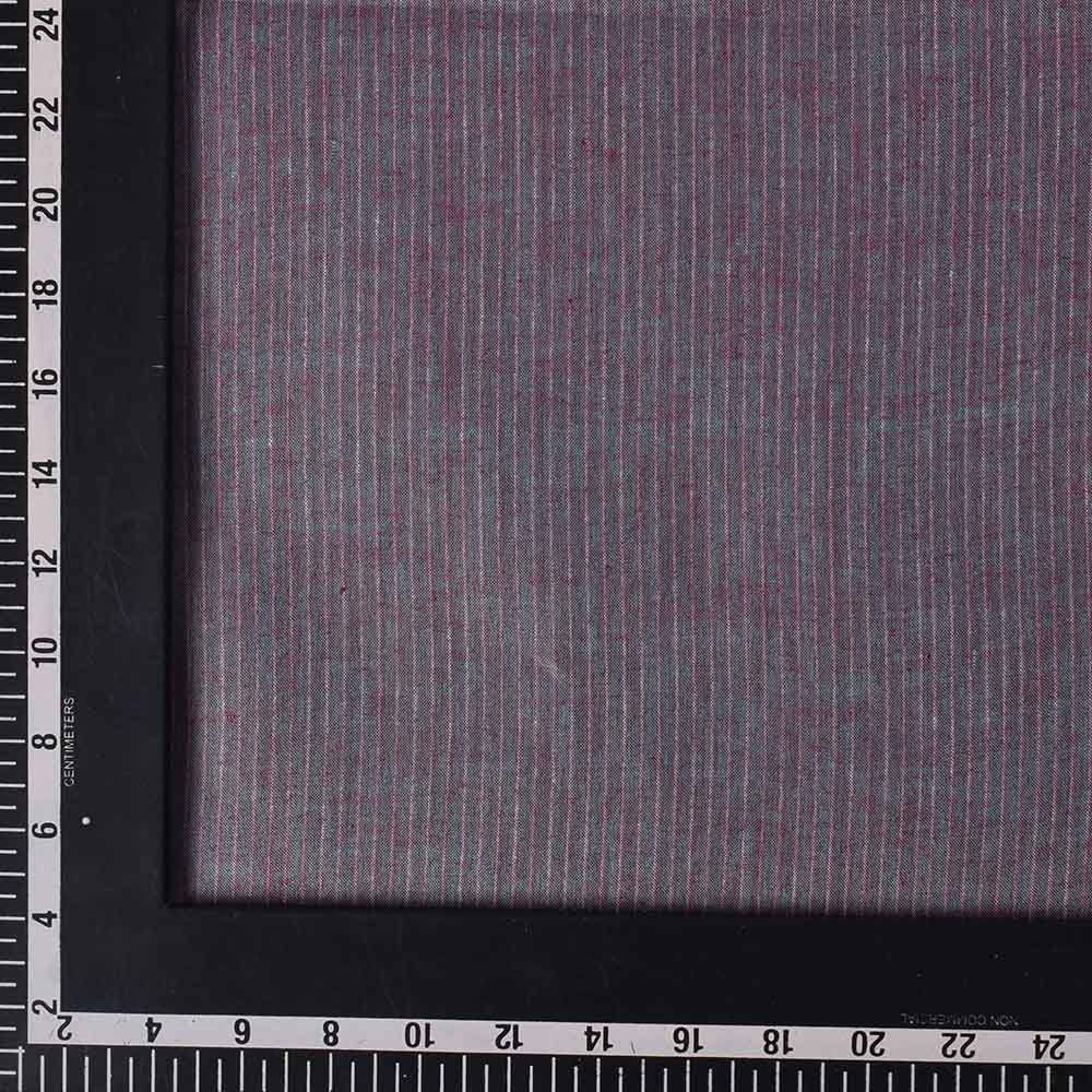 STRIPE PURPLE PURE COTTON 64 GSM HANDWOVEN FABRIC
