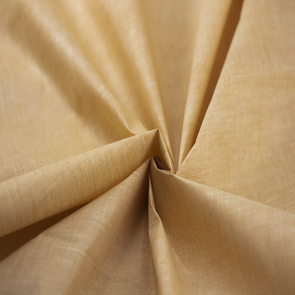Chambray Mustard Khadi Cotton 75 GSM Handwoven Fabric