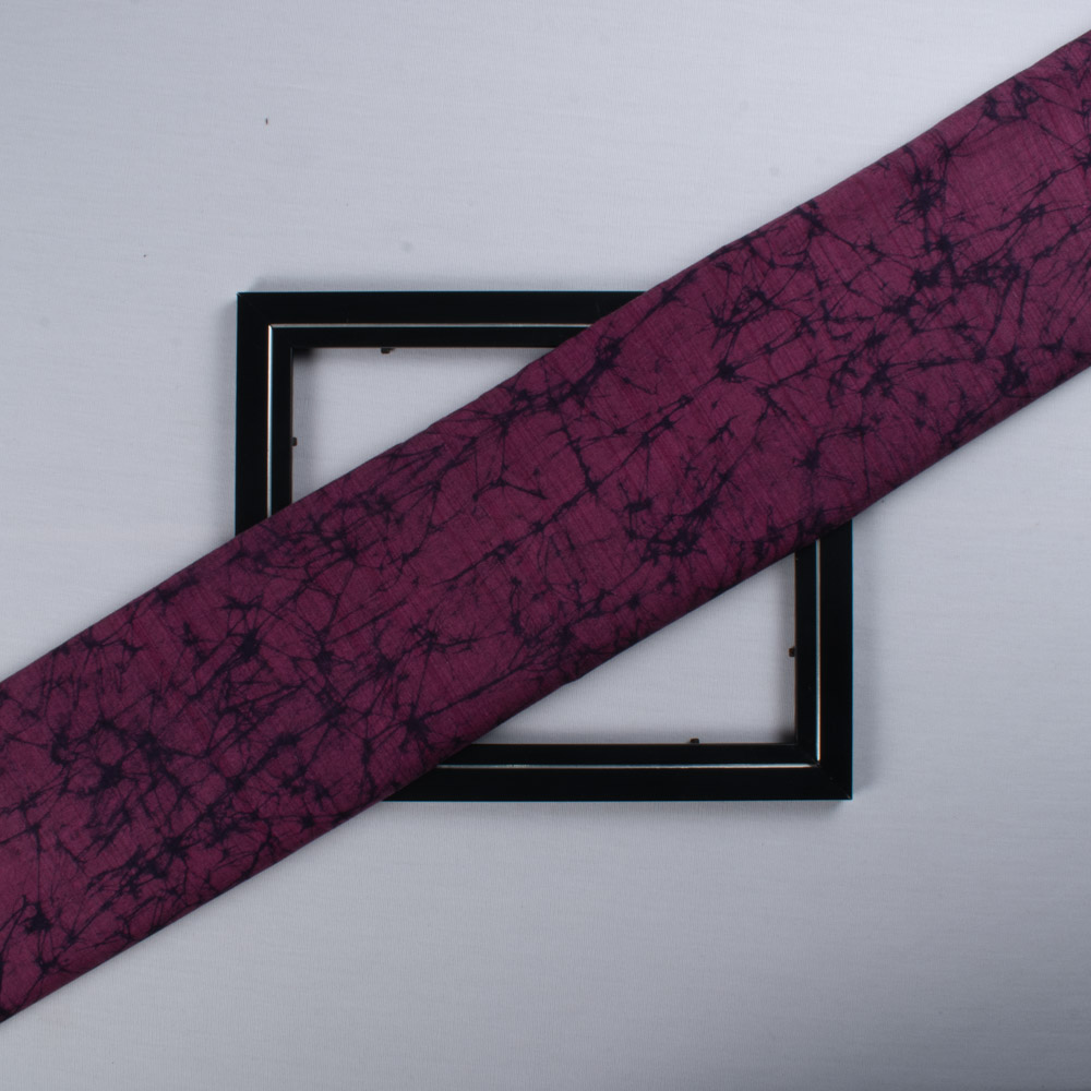 Abstract Pink Black Batik Printed Pure Cotton 92 GSM Handwoven Fabric